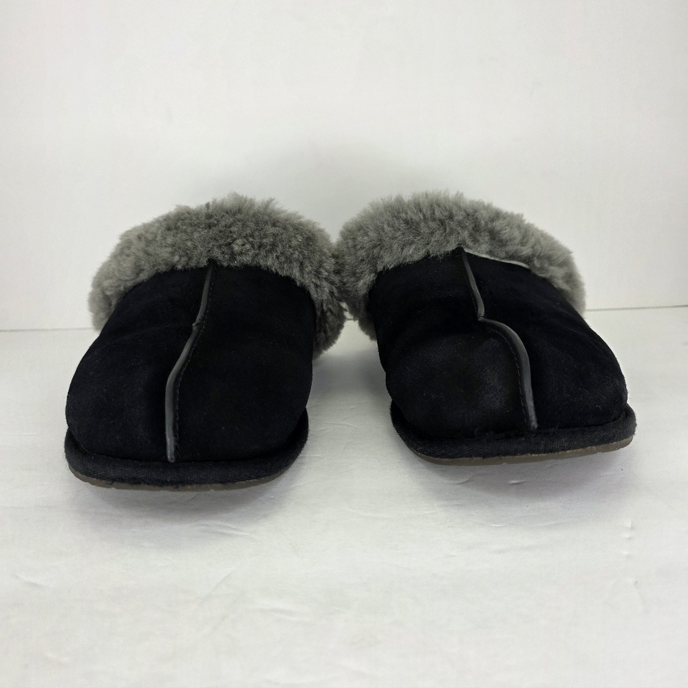 UGG Scuffette II Women's Slipper Suede Sheepskin Plush Slip On Black Grey Size 9 - Picture 4 of 16
